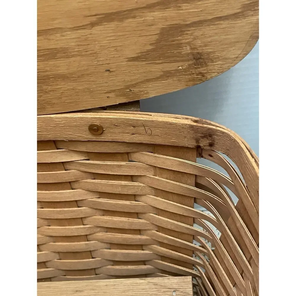 Vintage Longaberger Large Picnic Basket With Lid & Riser 1989 USA